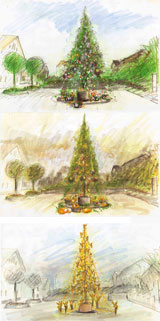 Skizzen vom Kunstweihnachtsbaum 2009